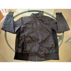 Guess Red Lining Zippered Long Sleeve Black Jacket Size Small